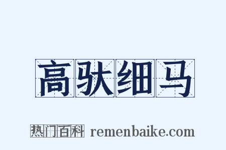高驮细马是什么意思的图片
